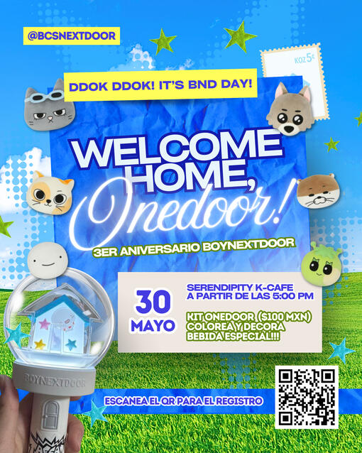 Diseño Flyer y papelería "Welcome Home: Onedoor!" para BCSnextdoor y Serendipity K-Cafe