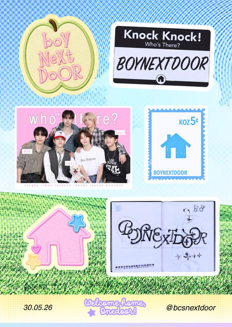 Diseño papelería "Welcome Home: Onedoor!" para BCSnextdoor y Serendipity K-Cafe