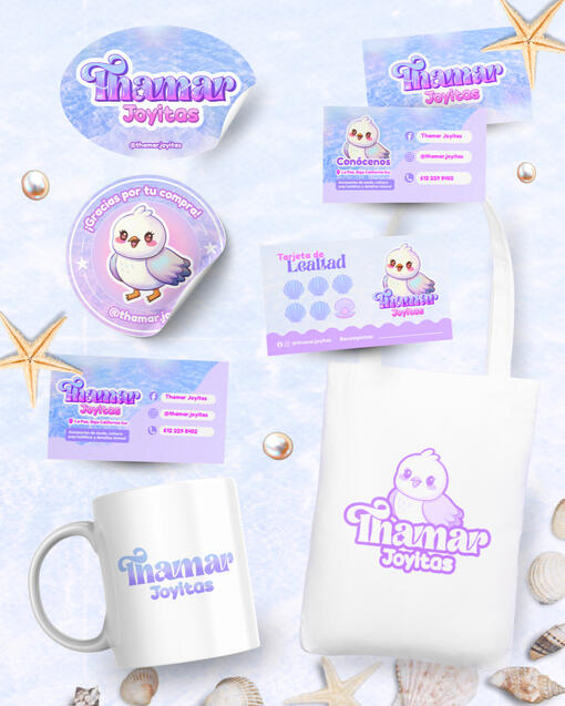 Identidad e ilustraciones para Thamar Joyitas.