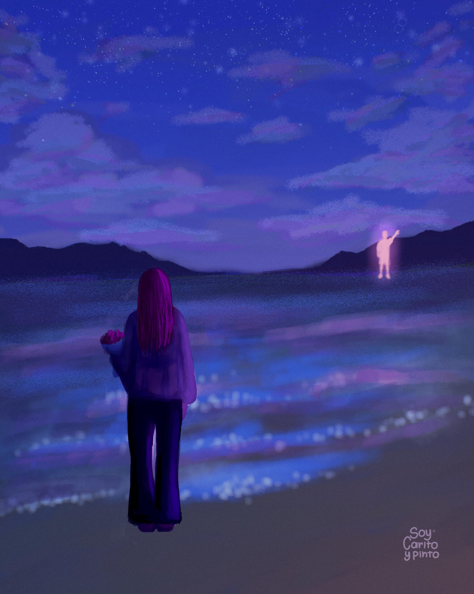 Eres (2025). Pintura digital sobre canvas de algodón. Expo: Mujeres Saladas.
