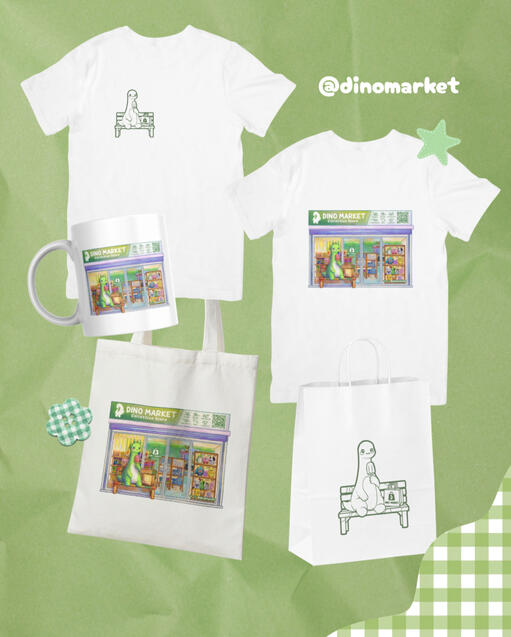 Ilustración y diseño para DinoMarket Lpz